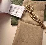 Gucci Vintage Interlocking GG Chain Bracelet Gold Tone Adjustable