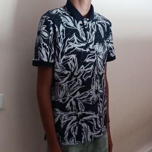 Jack & Jones polo shirt for boys, size 14, black with floral print