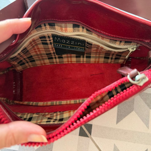 Mazzini shoulder bag used, red patent leather