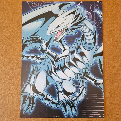 Yu-Gi-Oh! Blue-Eyes White Dragon large handmade poster made to order