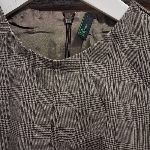 Benetton women's dress like new, grey checkered