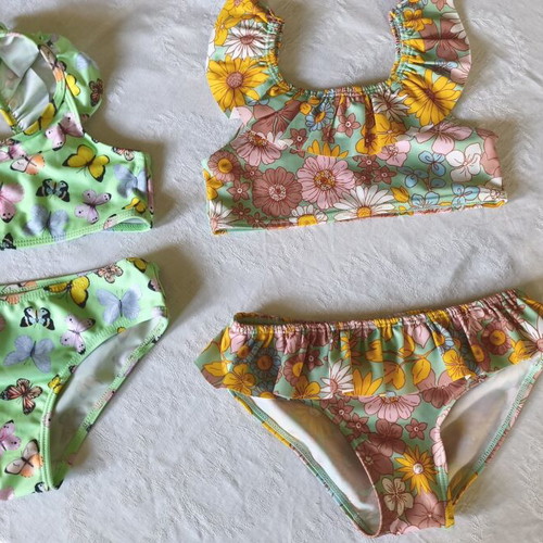 H&M girls' swimwear set like new, size 98-104 cm, colorful, 2 pieces
