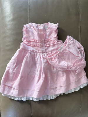 The Children’s Place dress with bloomers linen cotton, new, 12 months