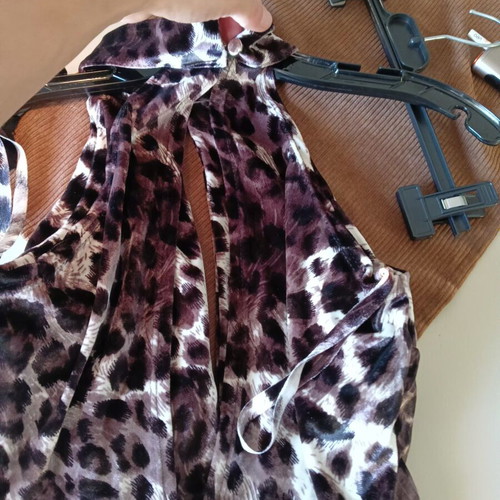 Halter neck velvet women's top like new, size small, beige brown
