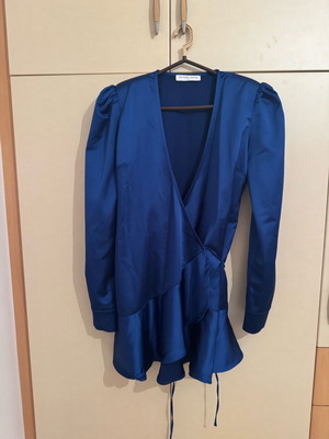 Mind Matter satin dress blue like new