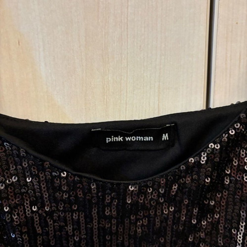 Dress with rhinestones new, black, Pink Woman size M