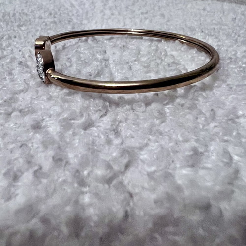 Guess Rose Gold Double Heart Bangle 316L Steel New with Certificate