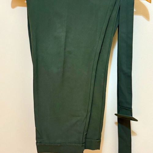 Green Bershka office pants high-waisted with detachable belt, like new