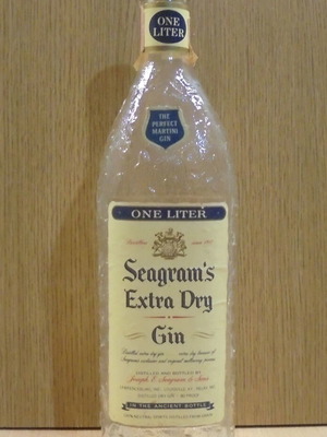 Seagram's Extra Dry Gin old bottle 1000ml used, empty