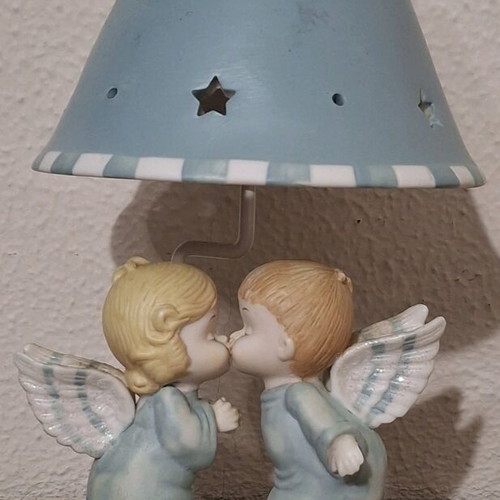 Vintage ceramic candlestick with angels 90s like new decorative