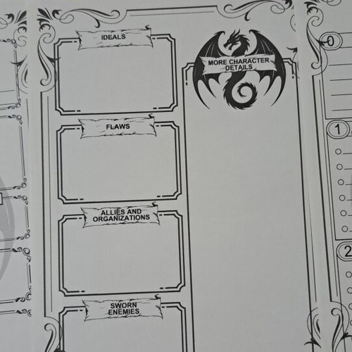 D&D Character Sheets Set of 5, Like New