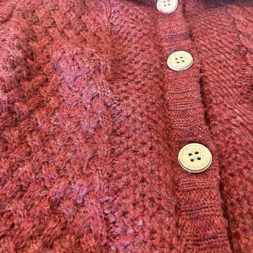 Wool knit jacket-cardigan Bershka like new, size M, brown-red