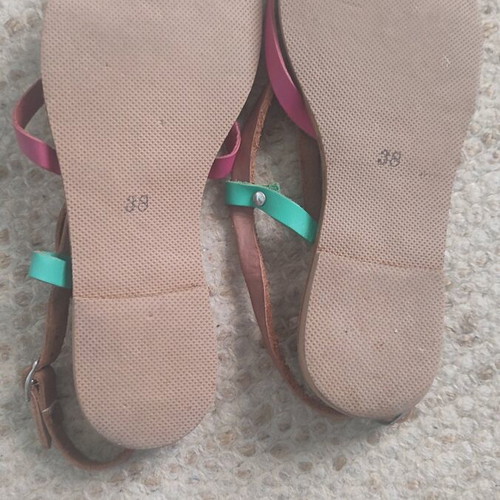 Dimopoulos leather sandals like new, multicolor, size 38