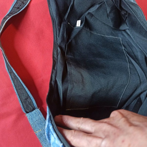 Jeans patchwork bag new crossbody with large interior space