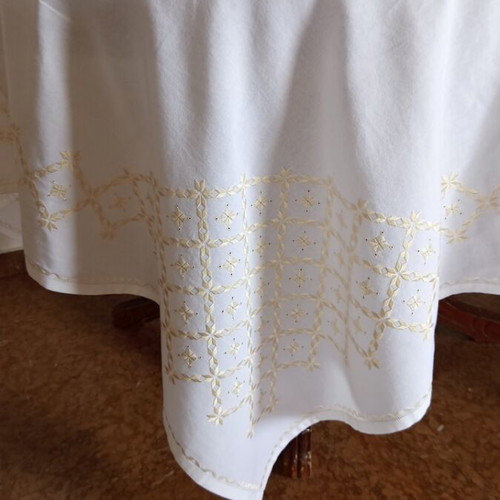 Tablecloth handmade with Lefkadian embroidery 1.80x1.80 new