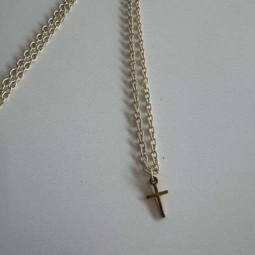 Necklace with cross fashion jewelry made to order, gold-colored