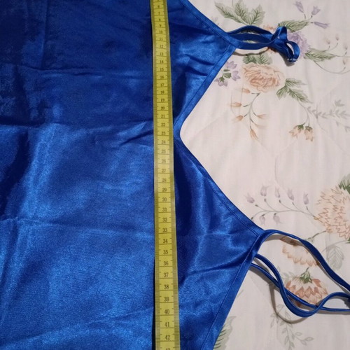Satin night top blue royal with adjustable straps size L/XL like new