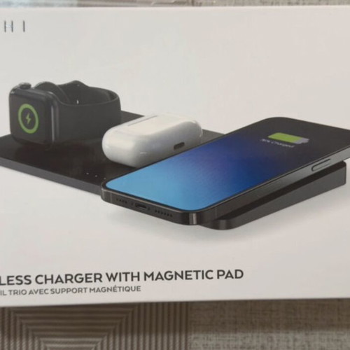 Trio wireless charger with magnetic pad new in box