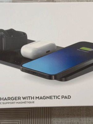 Trio wireless charger with magnetic pad new in box