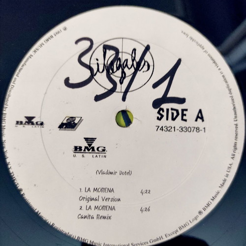 Ilegales La Morena 12'' Vinyl Single used, Latin House Merengue 1995