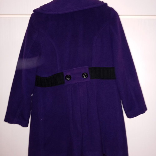 Children's purple coat like new with belt for 5th and 6th grade kids