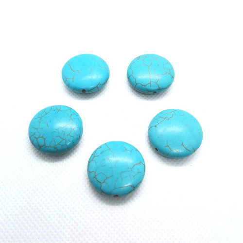 Turquoise Howlite Round Beads 26mm New, 16 Pieces