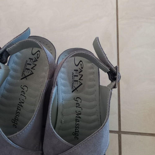 Women's sandals size 36 like new, gray color