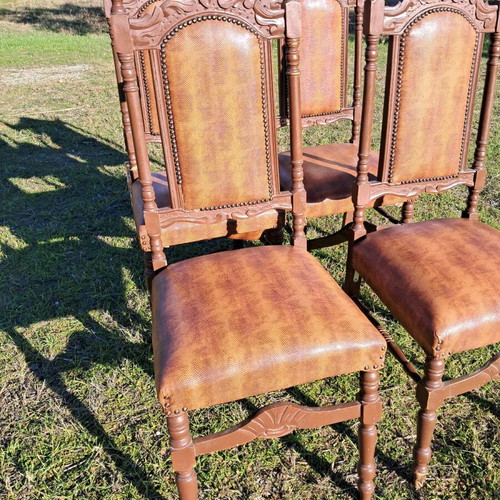 Vintage wooden chairs used, set of four