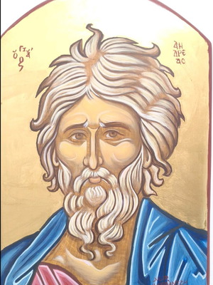 Saint Andreas icon new, egg tempera, hand painted