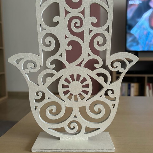 Wooden Hamsa Hand decoration new with gift frame
