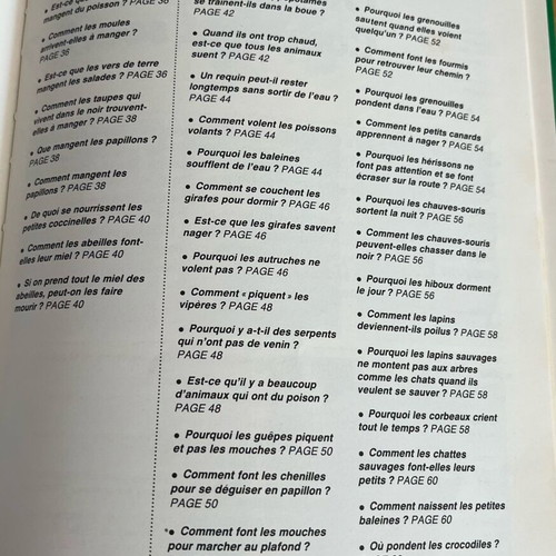 Les animaux sauvages book used, French