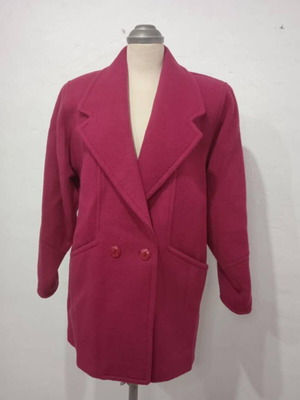Vintage fabric winter jacket 80s new, wool