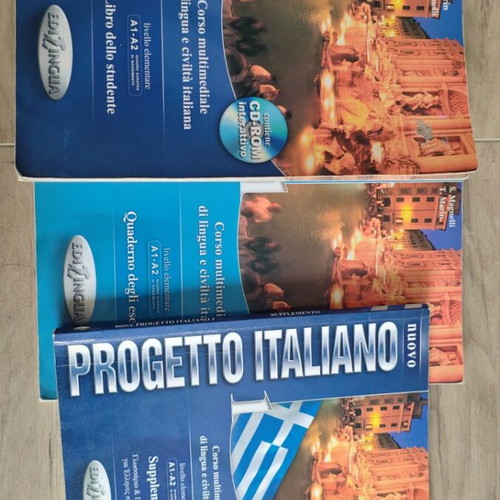 Progetto Italiano Nuovo 1 set of 3 books used, Italian