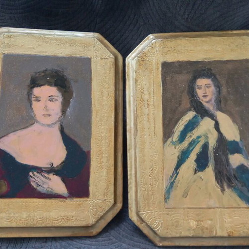 Vintage wooden frames used, painted and restored