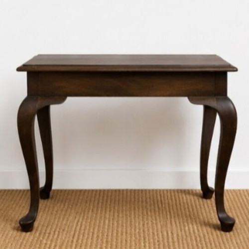 Wooden console table with curved legs, new