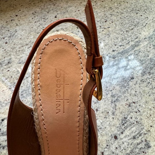 Sebastian high-heeled sandals used, tan, size 40