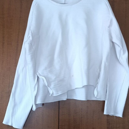 White Trendyol long-sleeve blouse used, size S