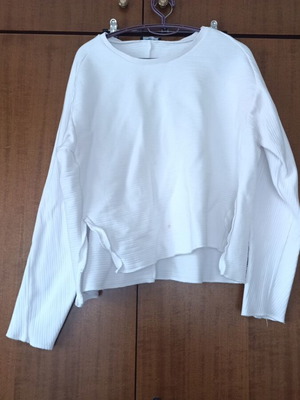 White Trendyol long-sleeve blouse used, size S