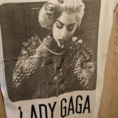 Lady Gaga women's T shirt medium used, white Zara