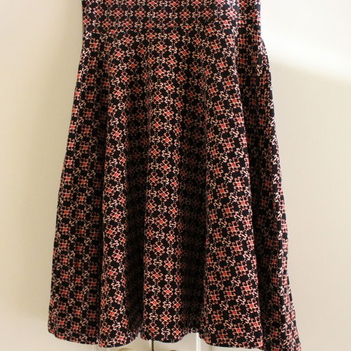 Dress with pattern used, size S, black and red