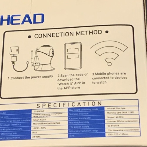 Mini wifi IP camera with base sealed product