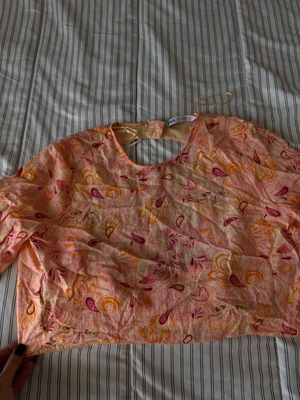 Zara blouse with back opening like new, multicolored size M