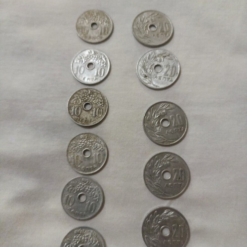 Coin set used, 11 pieces 1969 Greece
