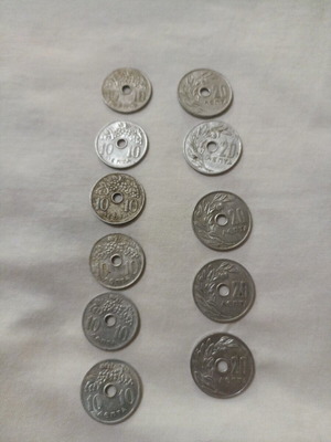 Coin set used, 11 pieces 1969 Greece