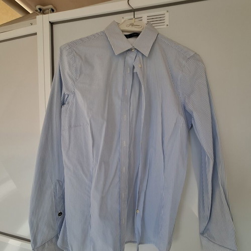 Zara Basics striped shirt white and blue, like new