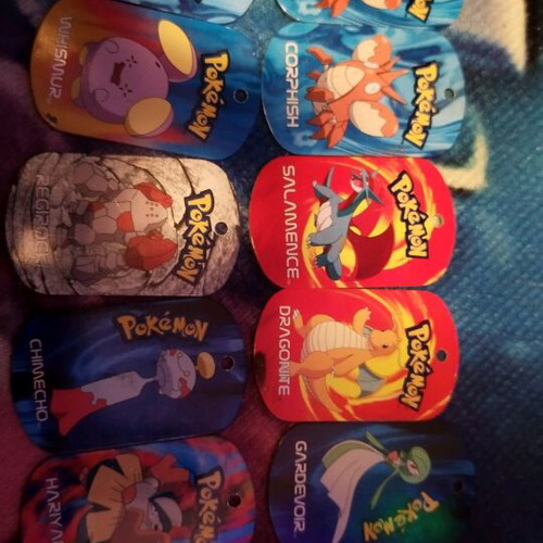 Pokémon metal tags 2006 like new, set of 10