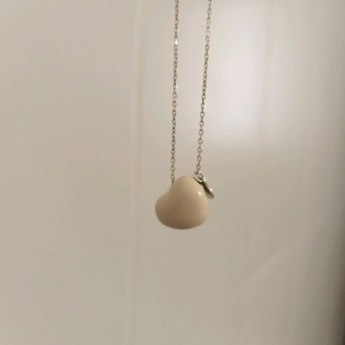Silver delicate necklace like new with heart pendant and thin chain