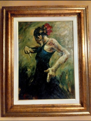 Hand-painted painting like new, bought in Florence