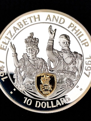 1997 EAST CARIBBEAN STATES - Golden Wedding ** Silver Proof ** coin w COA