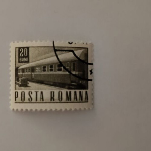 Romanian Stamp 20 BANI with Train like new
